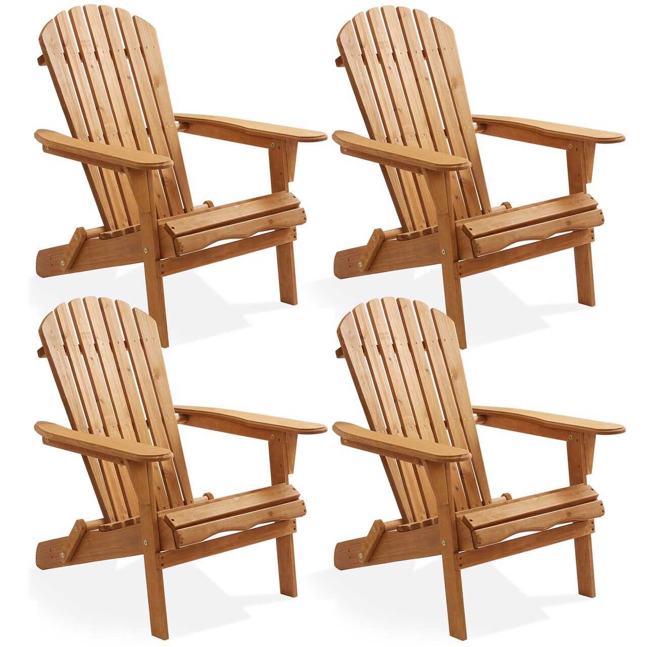 Casafield Folding Adirondack Chair, Cedar Wood Outdoor Fire Pit Lounge Chairs for Patio, Deck, Yard, Lawn and Garden Seating, Partially Pre-Assembled